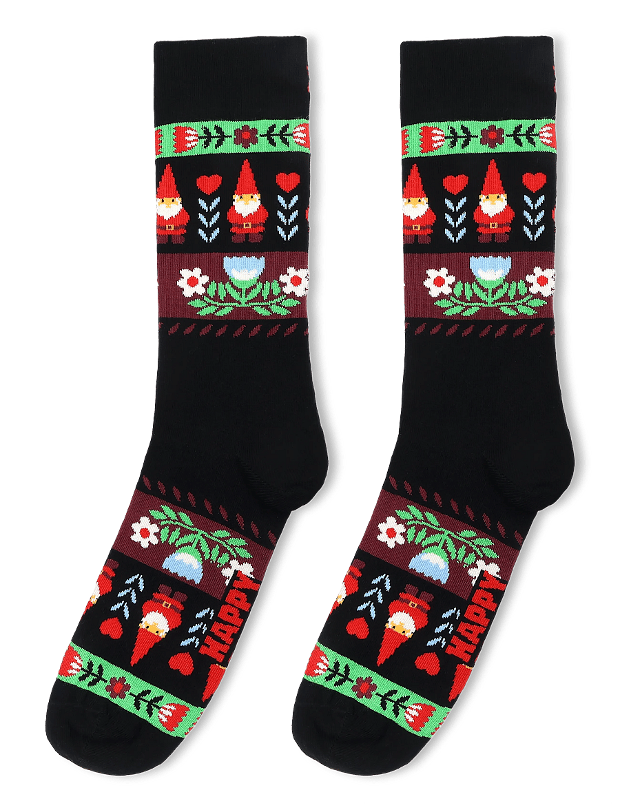 Happy Socks - Folklore Christmas Stripe Sock - vanliga strumpor - black - 1