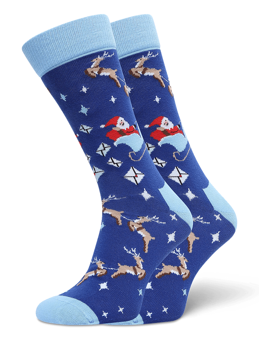 Happy Socks - Letters To Santa Sock - vanliga strumpor - blue - 0