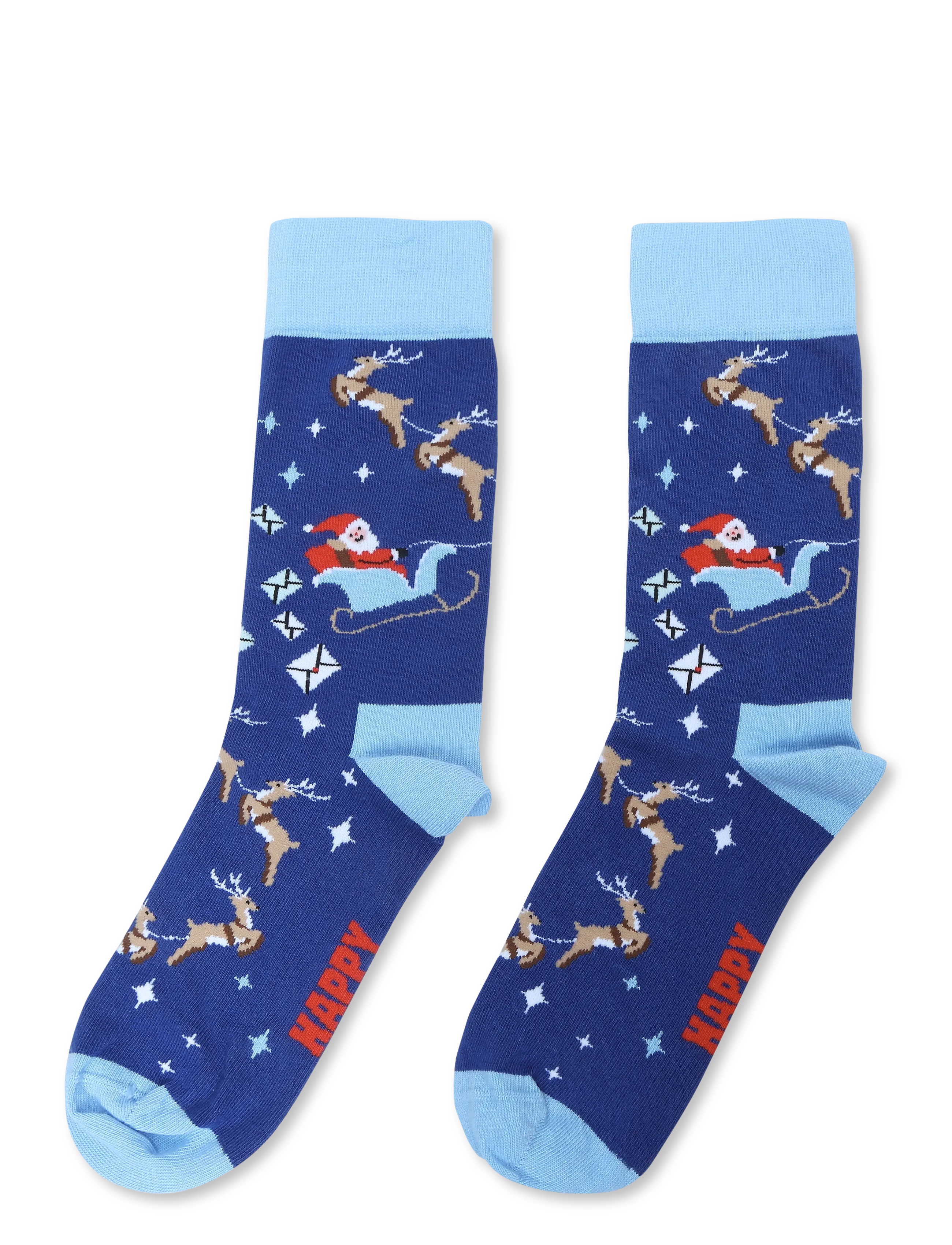 Happy Socks - Letters To Santa Sock - vanliga strumpor - blue - 1