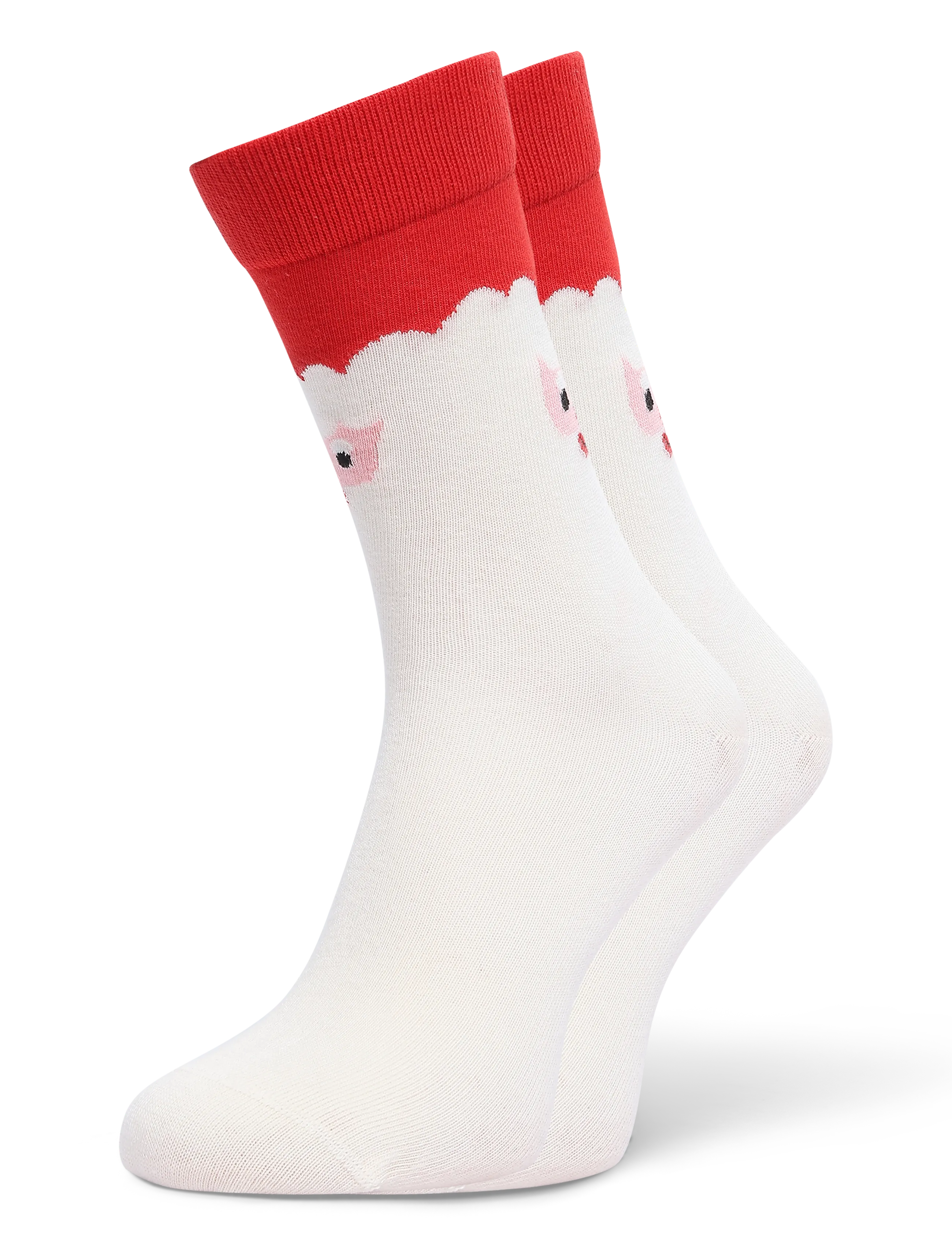 Happy Socks Santa Face Sock - Sokid - WHITE / cream