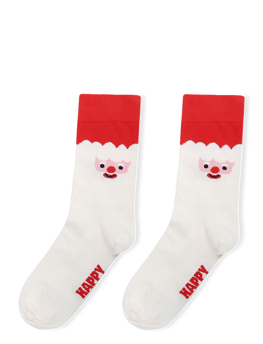 Happy Socks - Santa Face Sock - vanliga strumpor - white - 1