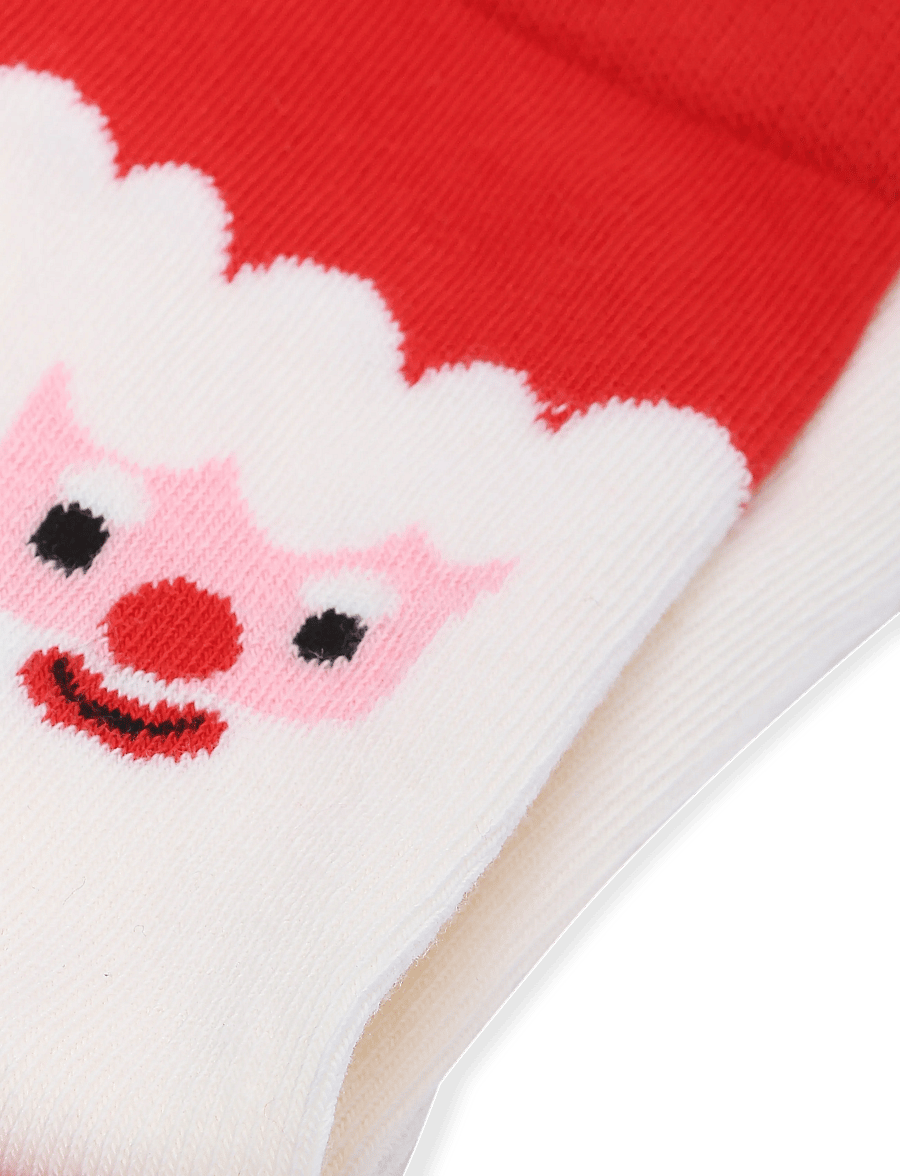 Happy Socks - Santa Face Sock - vanliga strumpor - white - 2