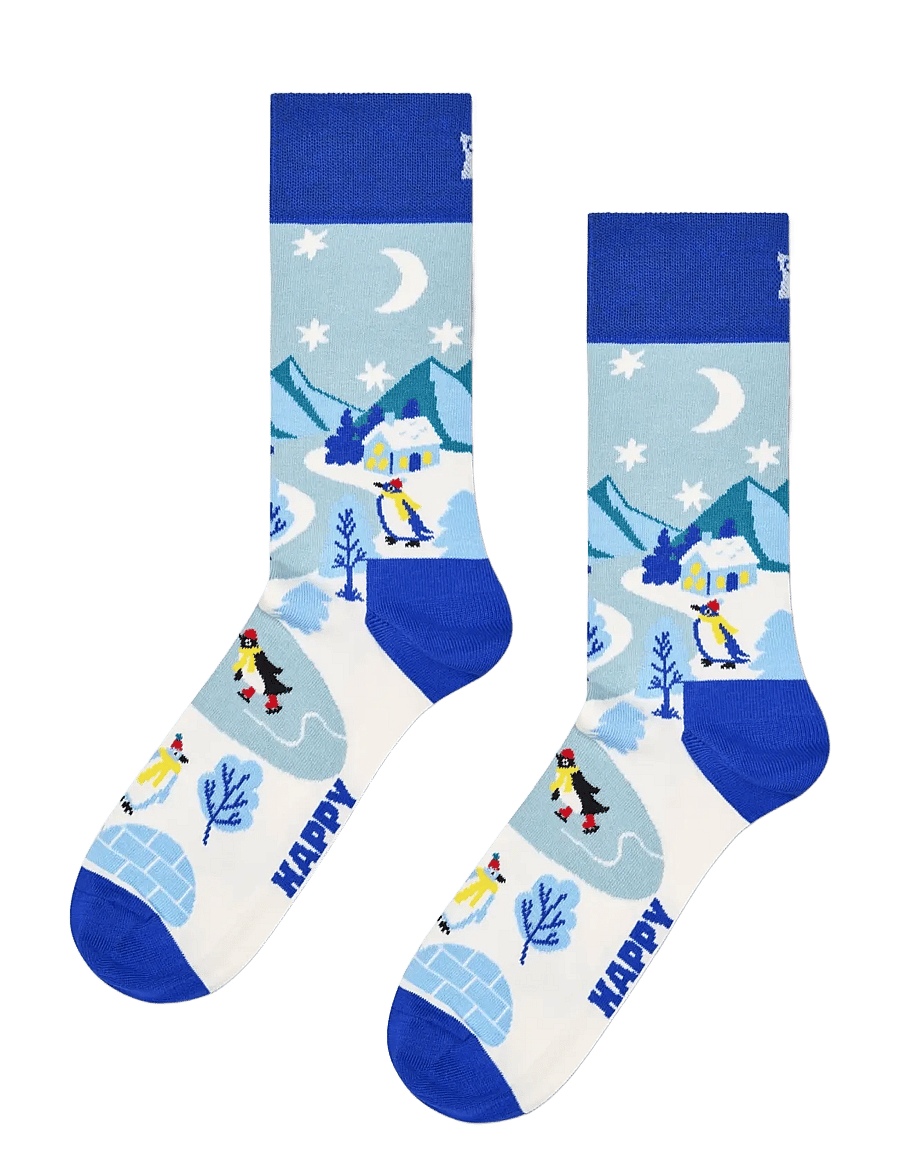 Happy Socks - Penguin Village Sock - tennissocken - light blue - 0