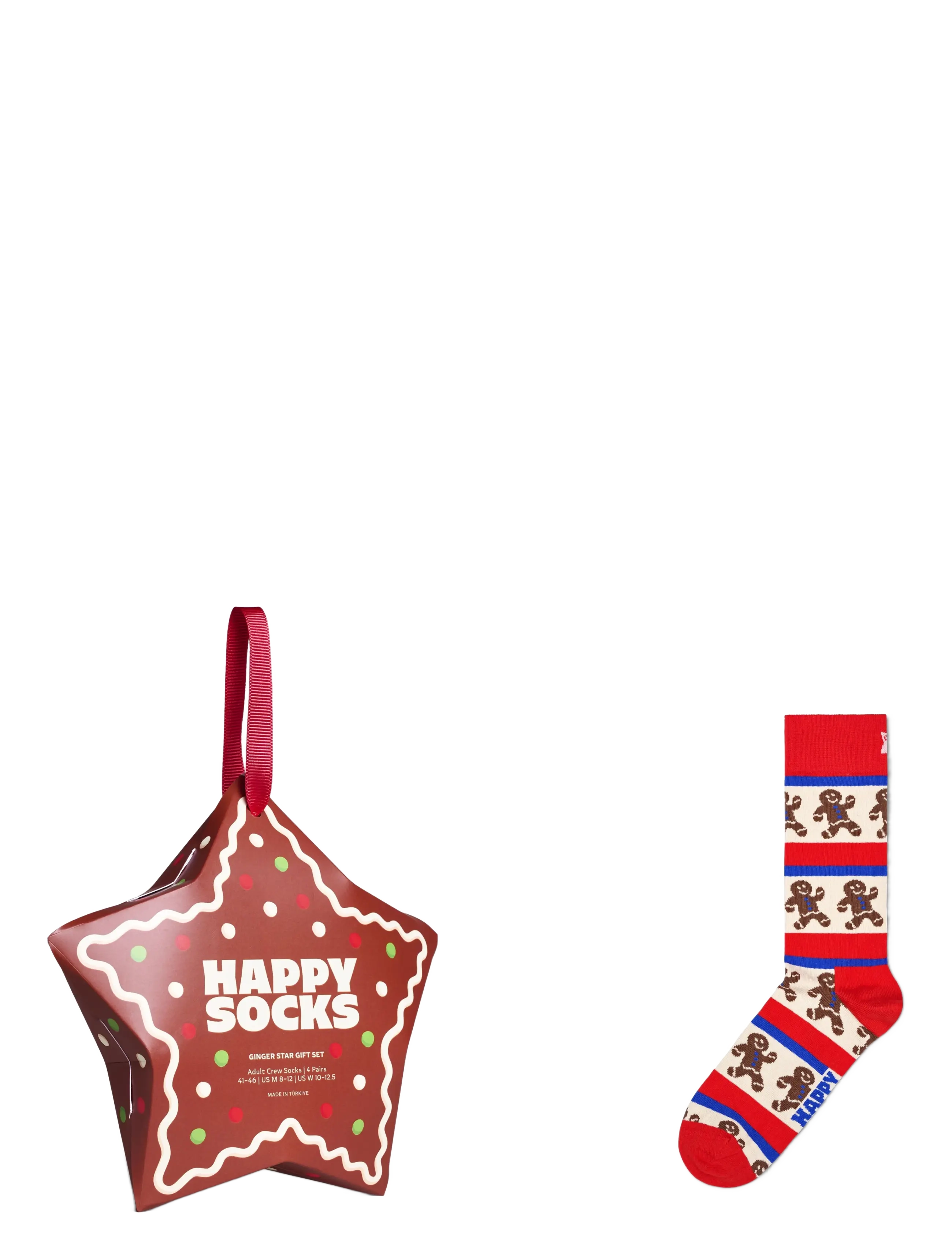 Happy Socks 1-Pack Ginger Star Sock Gift Set - Sokid - RED / red