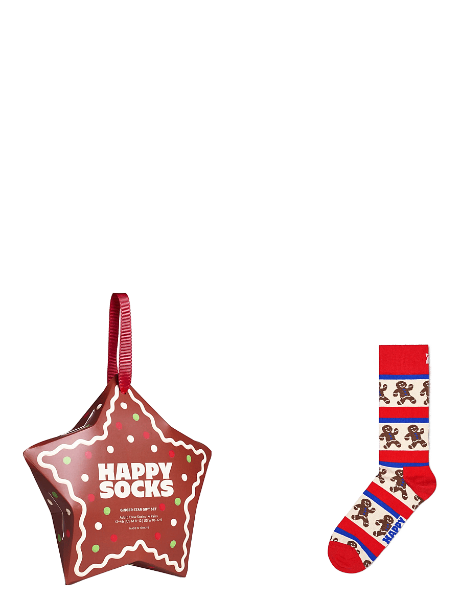 Happy Socks - 1-Pack Ginger Star Sock Gift Set - vanliga strumpor - red - 0