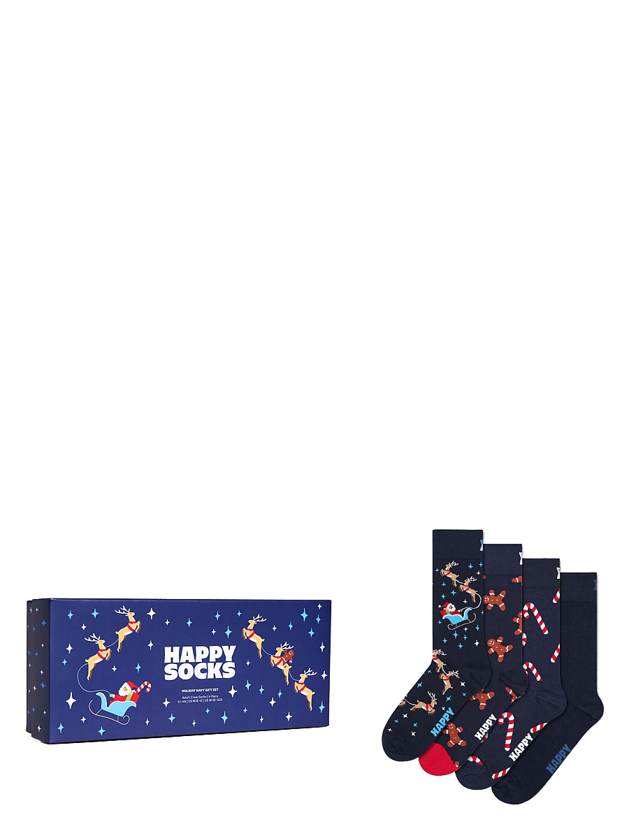 Happy Socks - 4-Pack Holiday Navy Socks Gift Set - tennissocken - navy - 0