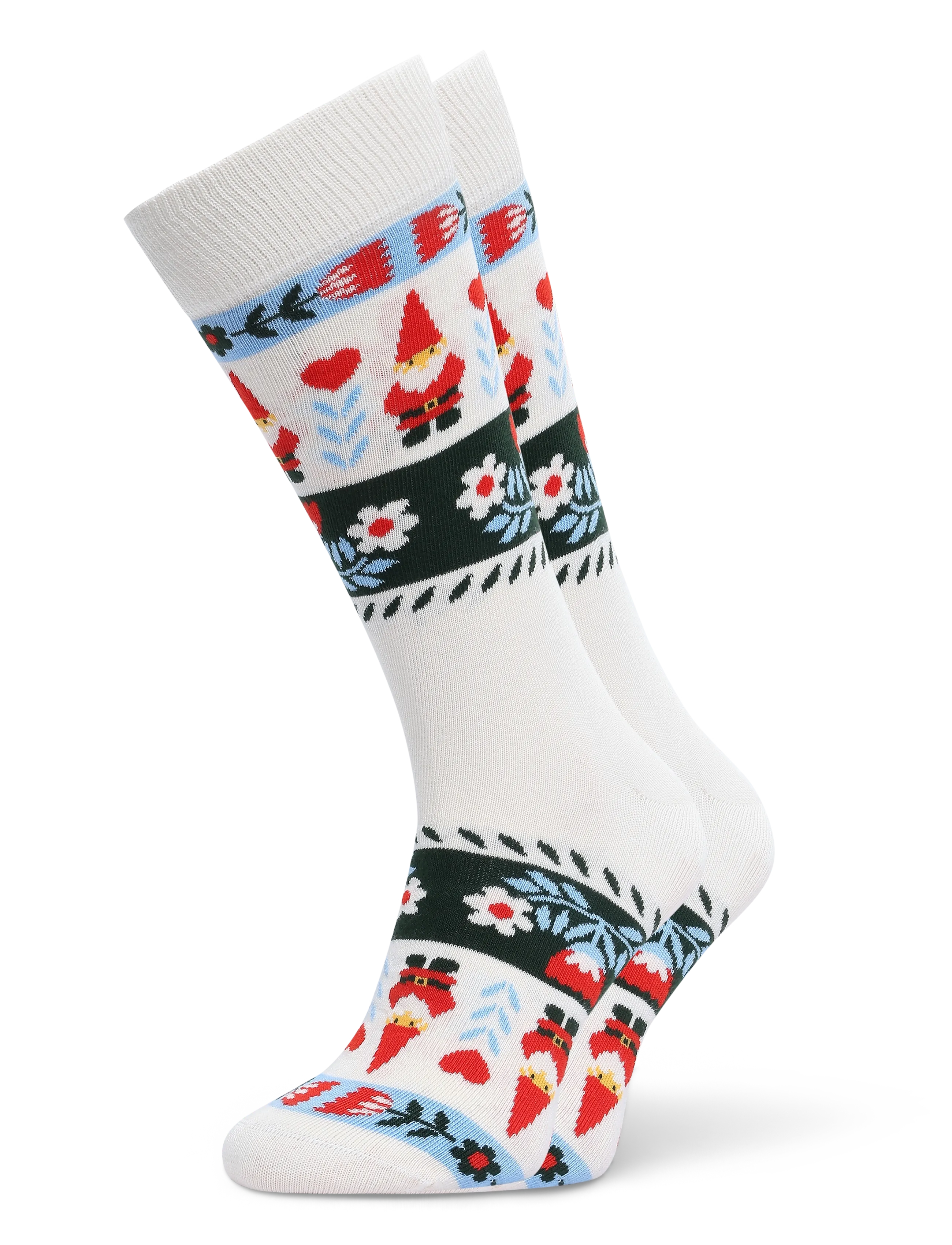 Happy Socks Folklore Christmas Stripe Sock - Sokid - WHITE / cream