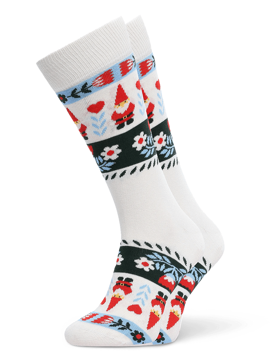 Happy Socks - Folklore Christmas Stripe Sock - vanliga strumpor - white - 0