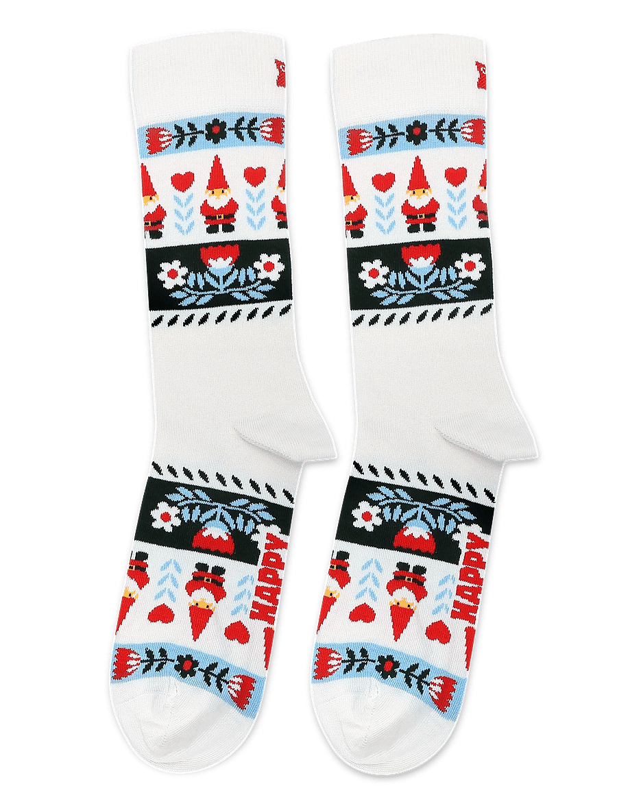 Happy Socks - Folklore Christmas Stripe Sock - vanliga strumpor - white - 1