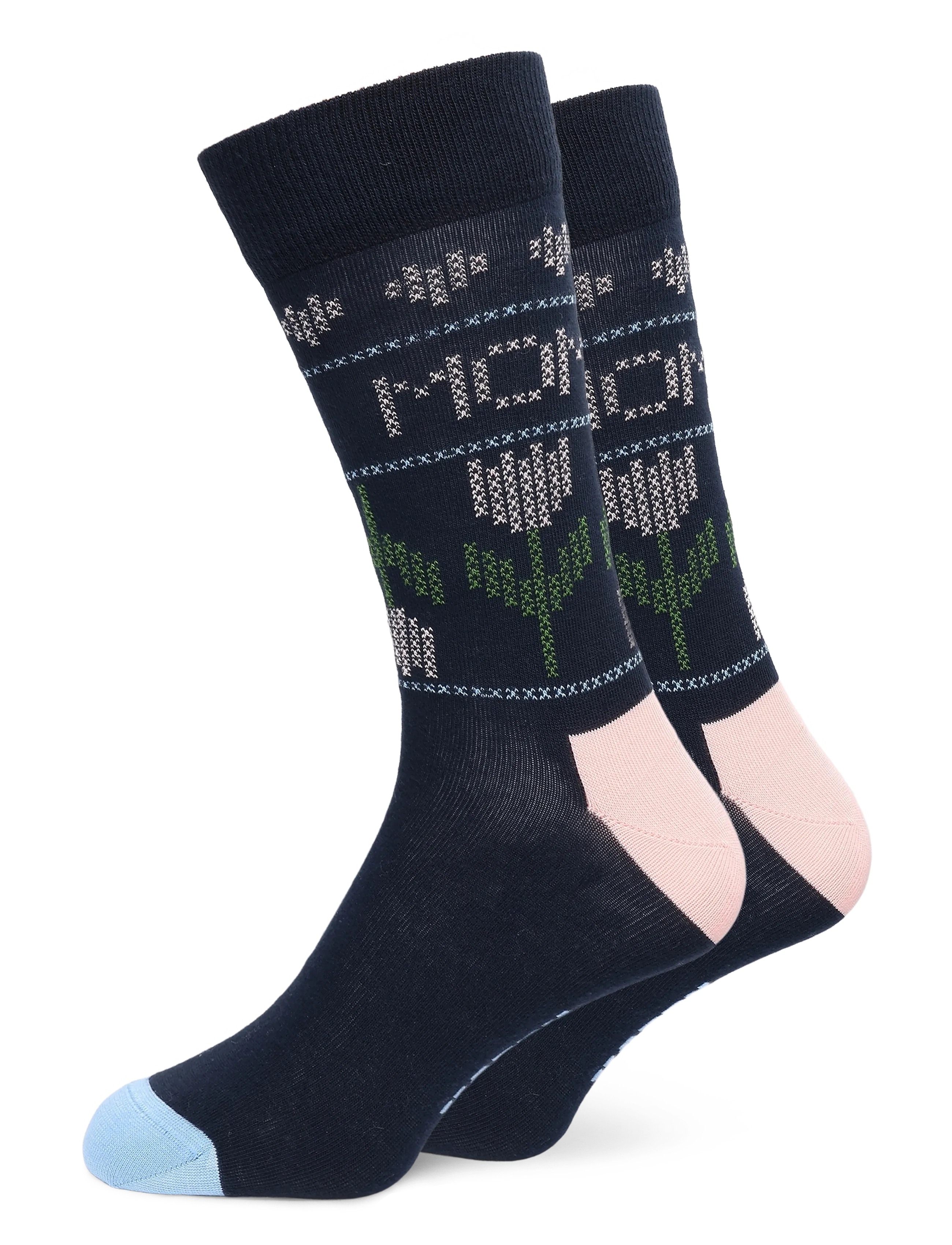 Happy Socks Mother's Tulip Sock, 41-46, Socks, Schwarz - Regular Frauen