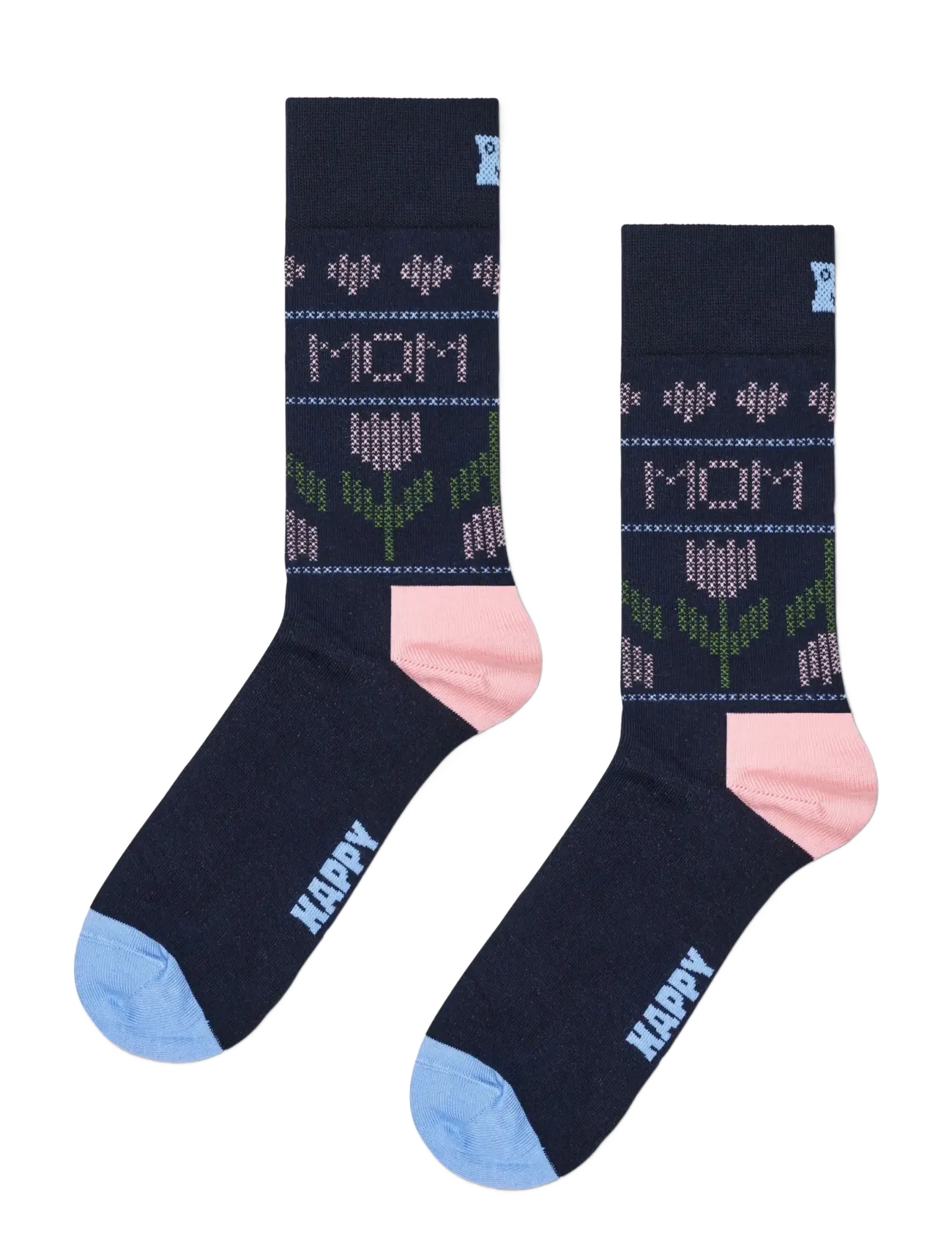 Happy Socks Mother's Tulip Sock - Visa allt - NAVY / black