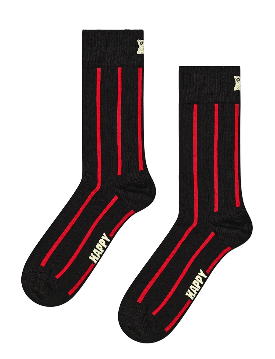 Happy Socks - Vertical Stripe Sock - sokker - black - 0