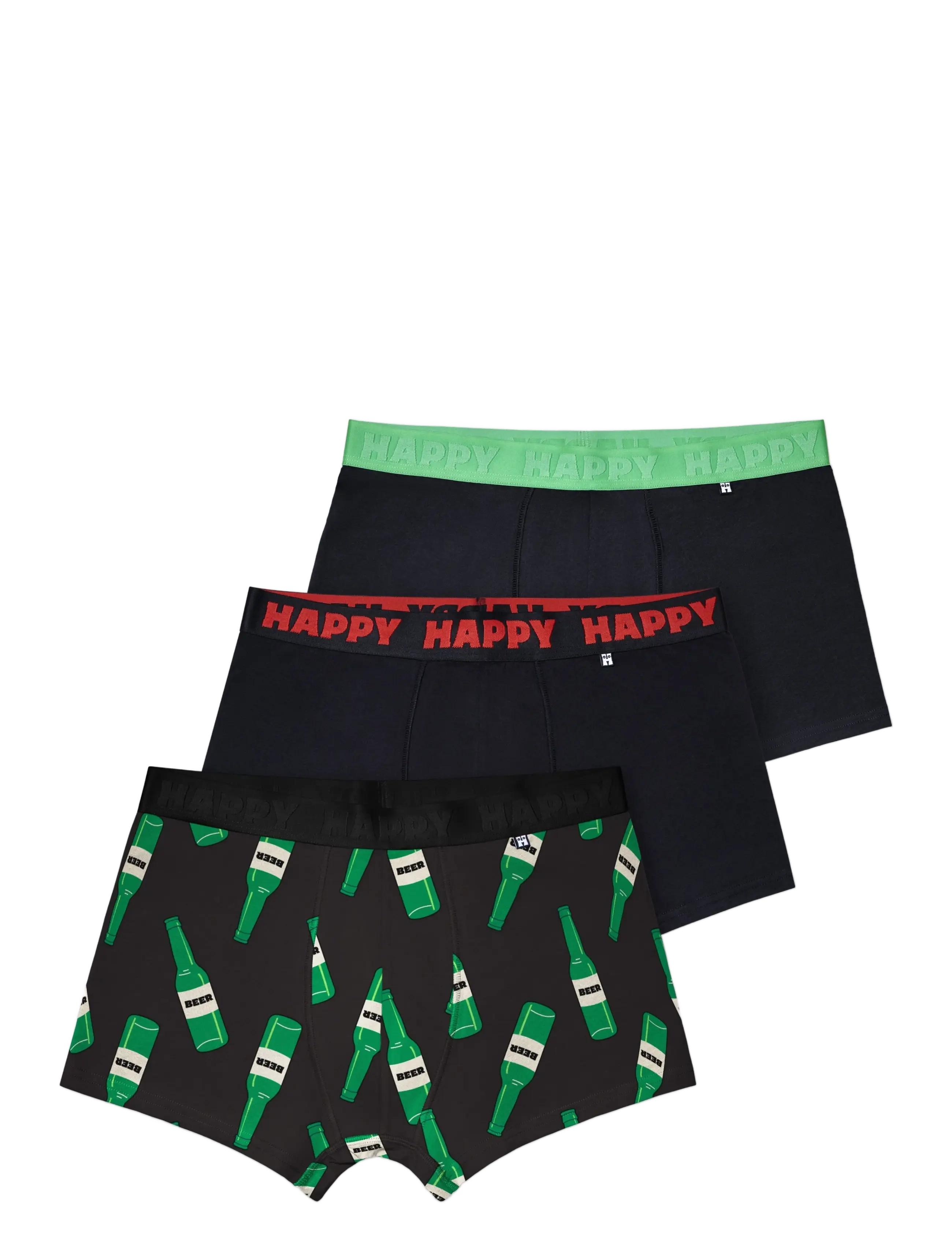 Happy Socks 3-Pack Beer Short Boxers - Aluspesu - BLACK / black