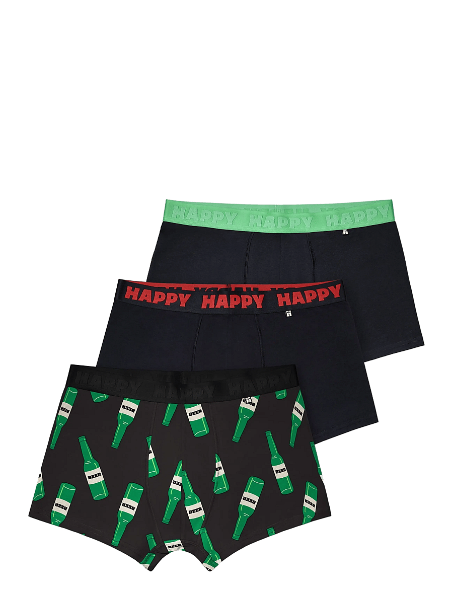 Happy Socks - 3-Pack Beer Short Boxers - multipakk aluspüksid - black - 0