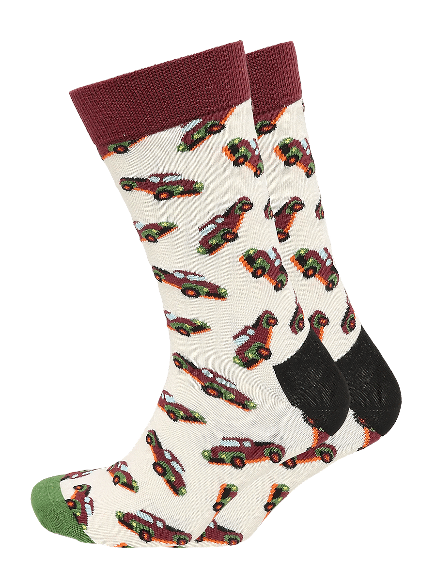 Happy Socks - Pickup Truck Sock - tennissocken - white - 0