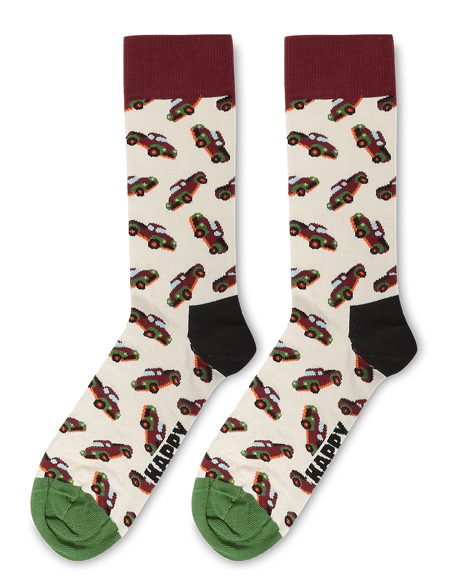 Happy Socks - Pickup Truck Sock - tennissocken - white - 1