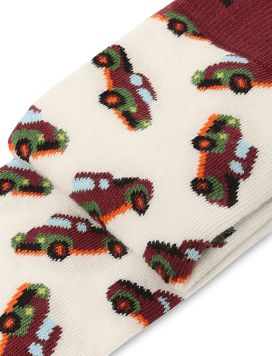 Happy Socks - Pickup Truck Sock - tennissocken - white - 2