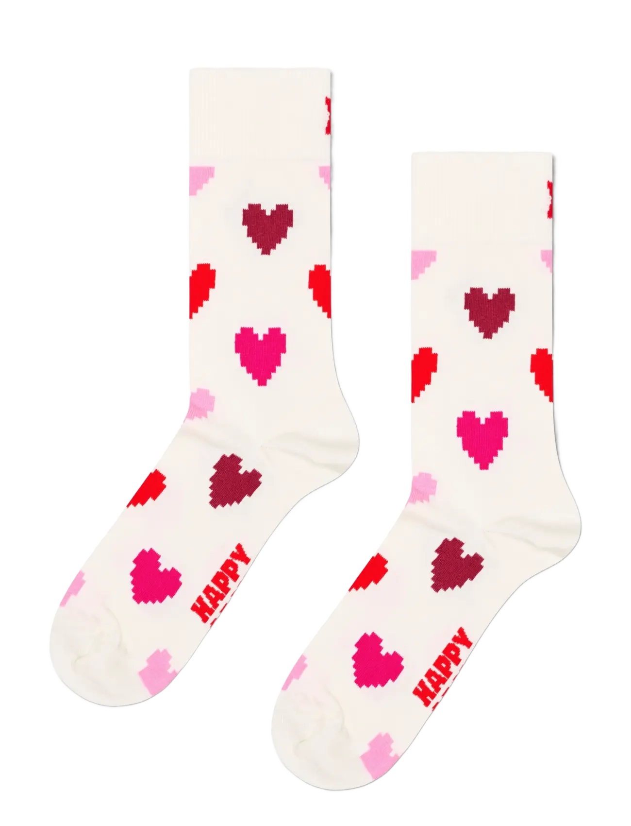 Happy Socks Pixel Heart Sock - Unterwäsche - WHITE / pink/rose