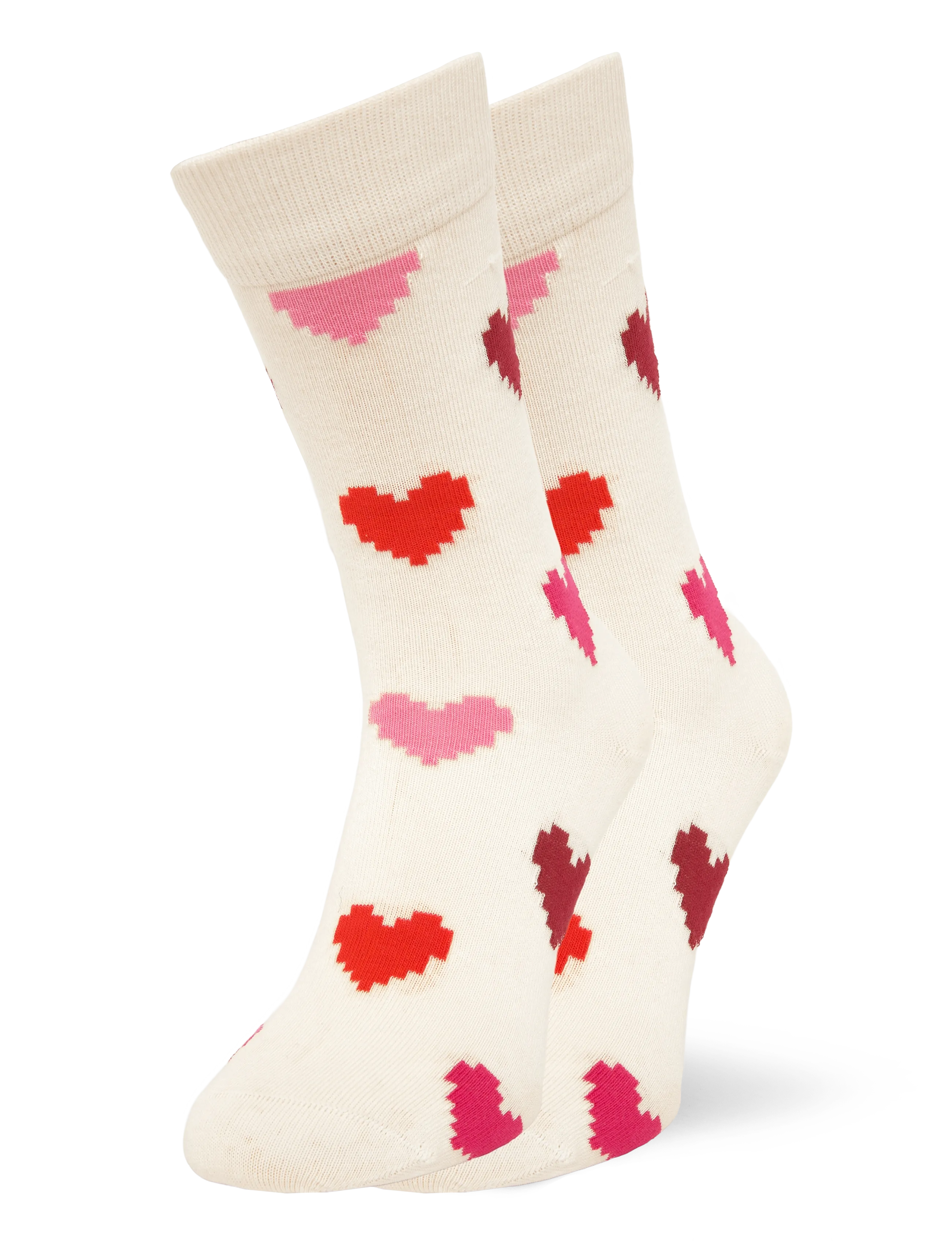 Happy Socks Pixel Heart Sock - Socken - WHITE / pink/rose