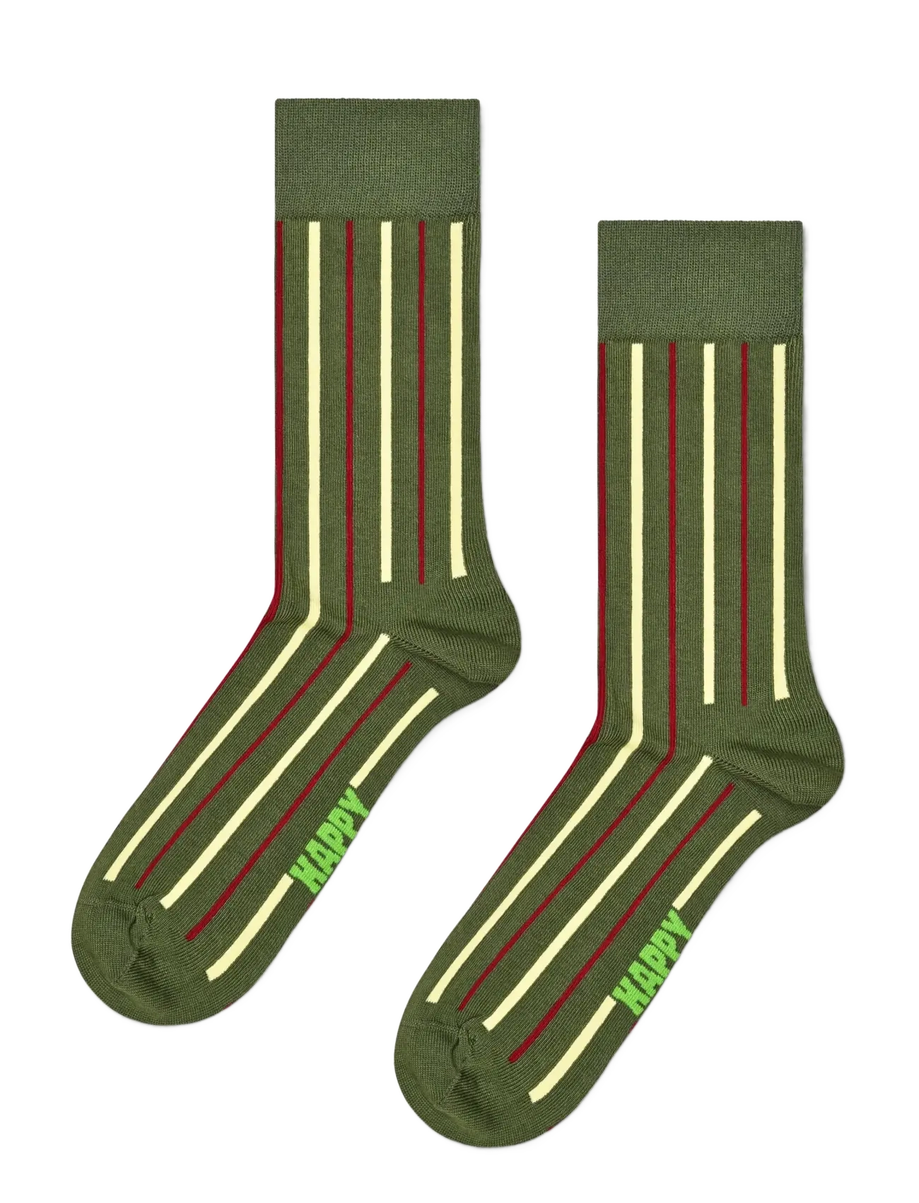 Happy Socks Vertical Stripe Sock - Visa allt - GREEN / green