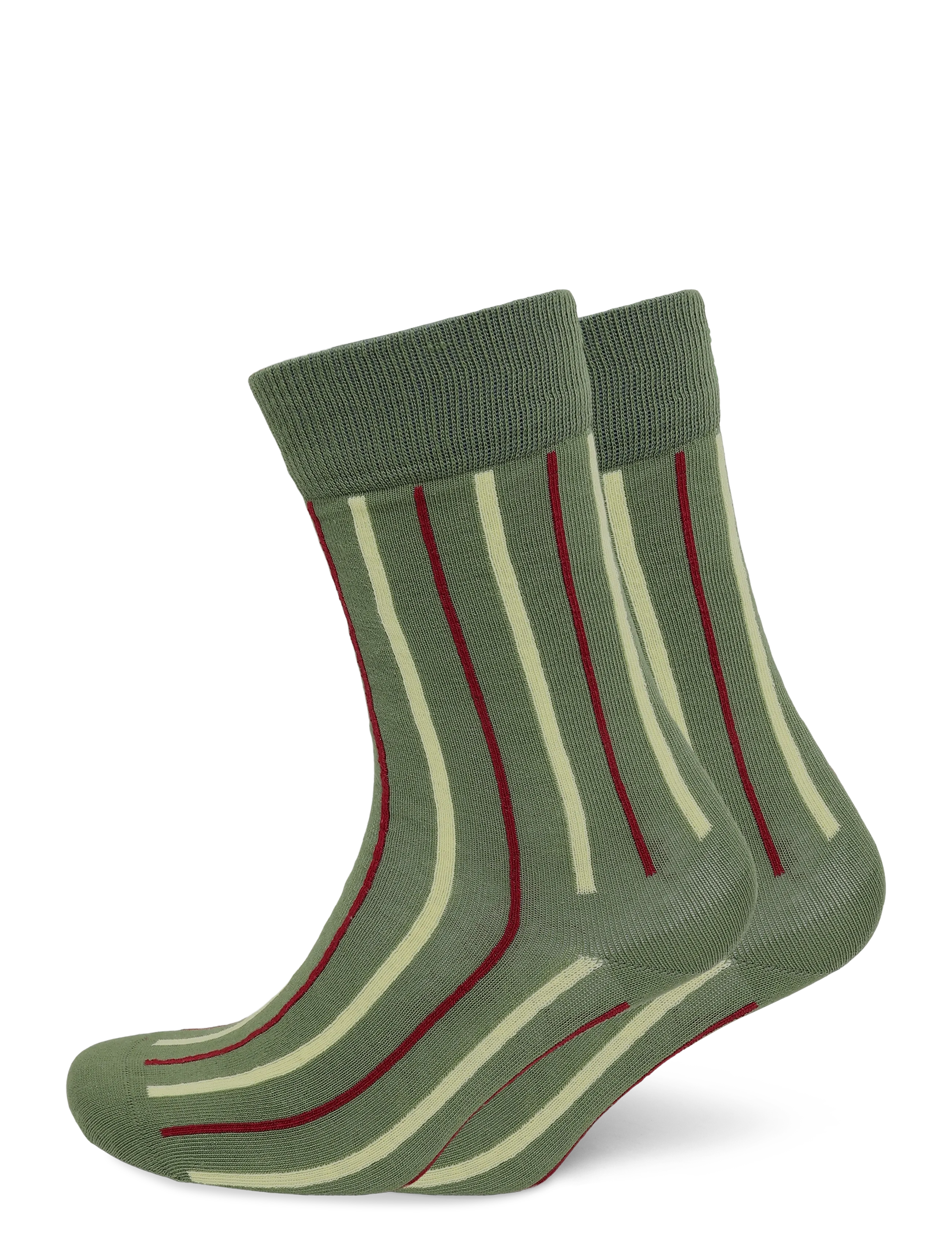 Happy Socks Vertical Stripe Sock - Strumpor - GREEN / green