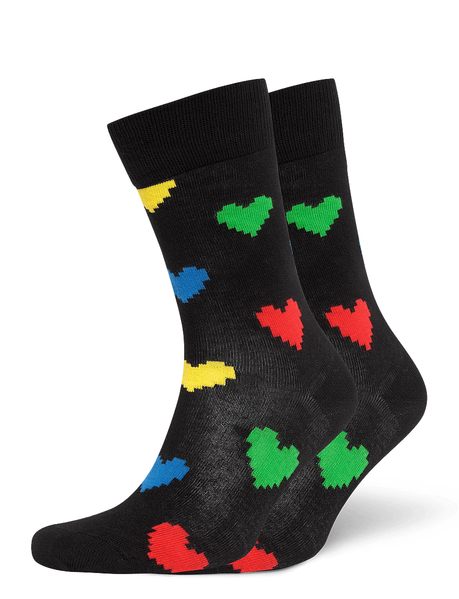 Happy Socks - Pixel Heart Sock - chaussettes crew - black - 0