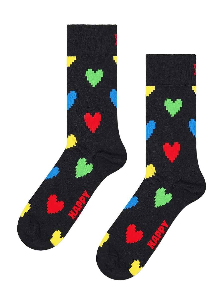 Happy Socks - Pixel Heart Sock - vanliga strumpor - black - 0