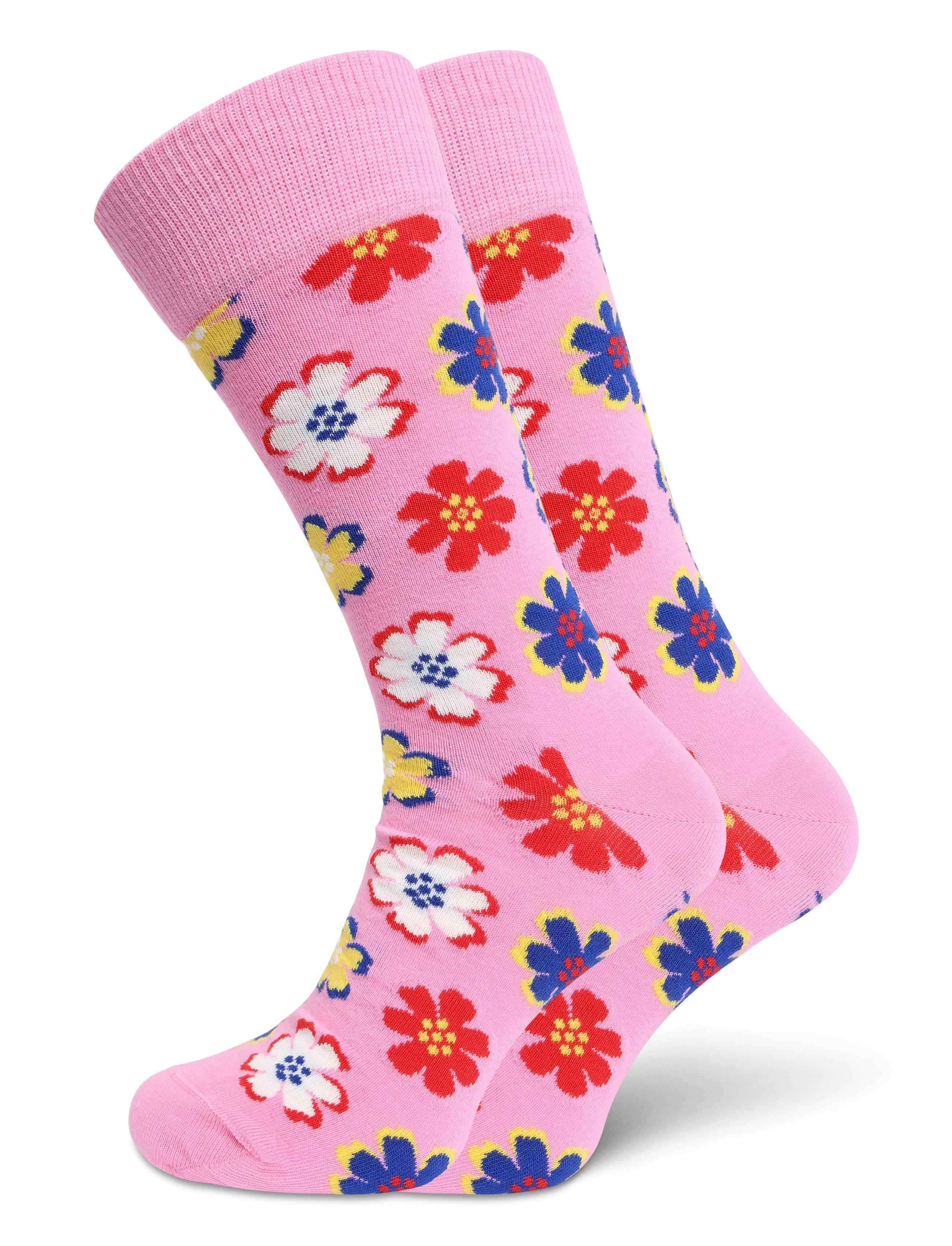 Happy Socks Folk Flower Sock - Sokker - PINK / pink/rose