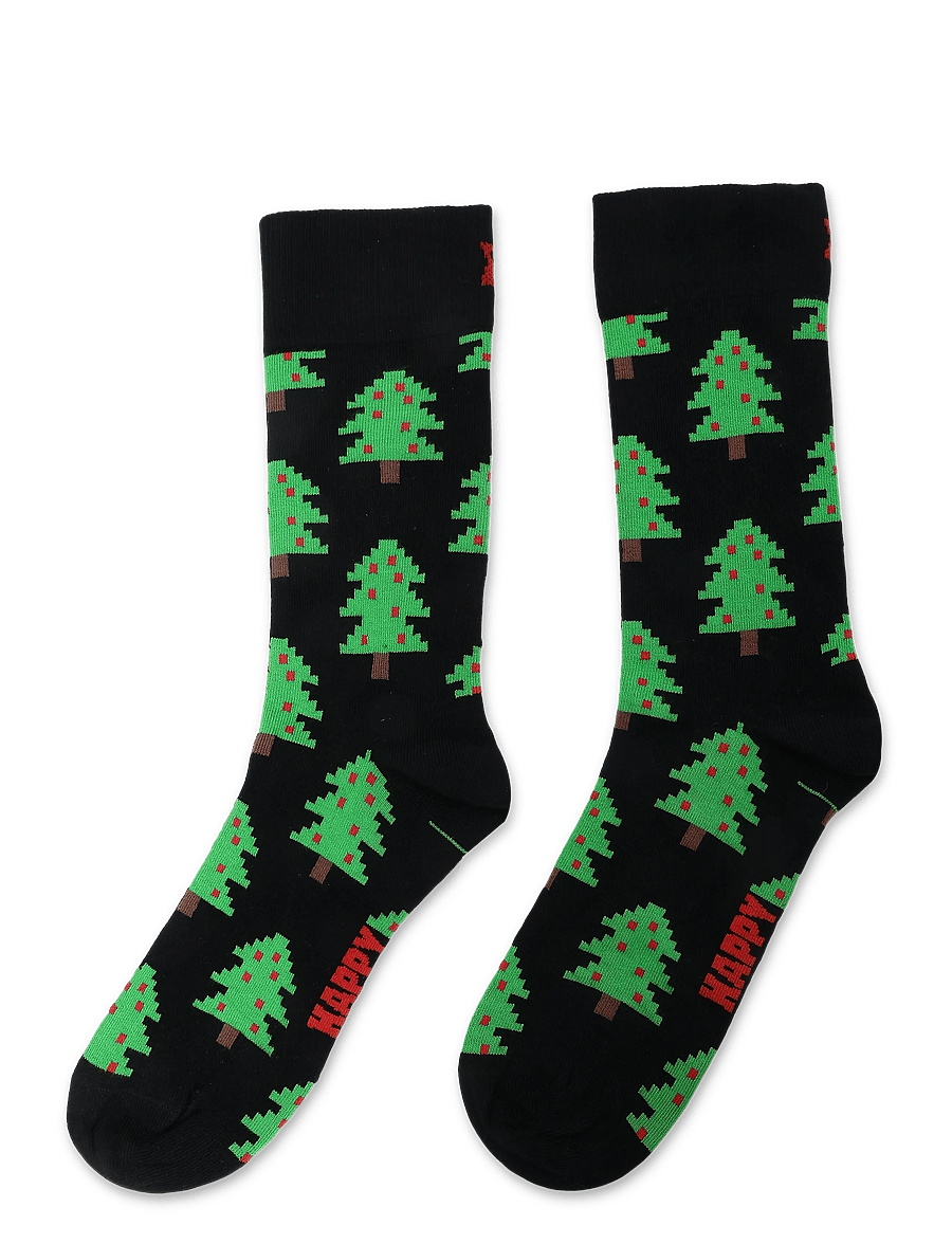 Happy Socks - Holiday Trees Sock - vanliga strumpor - black - 1