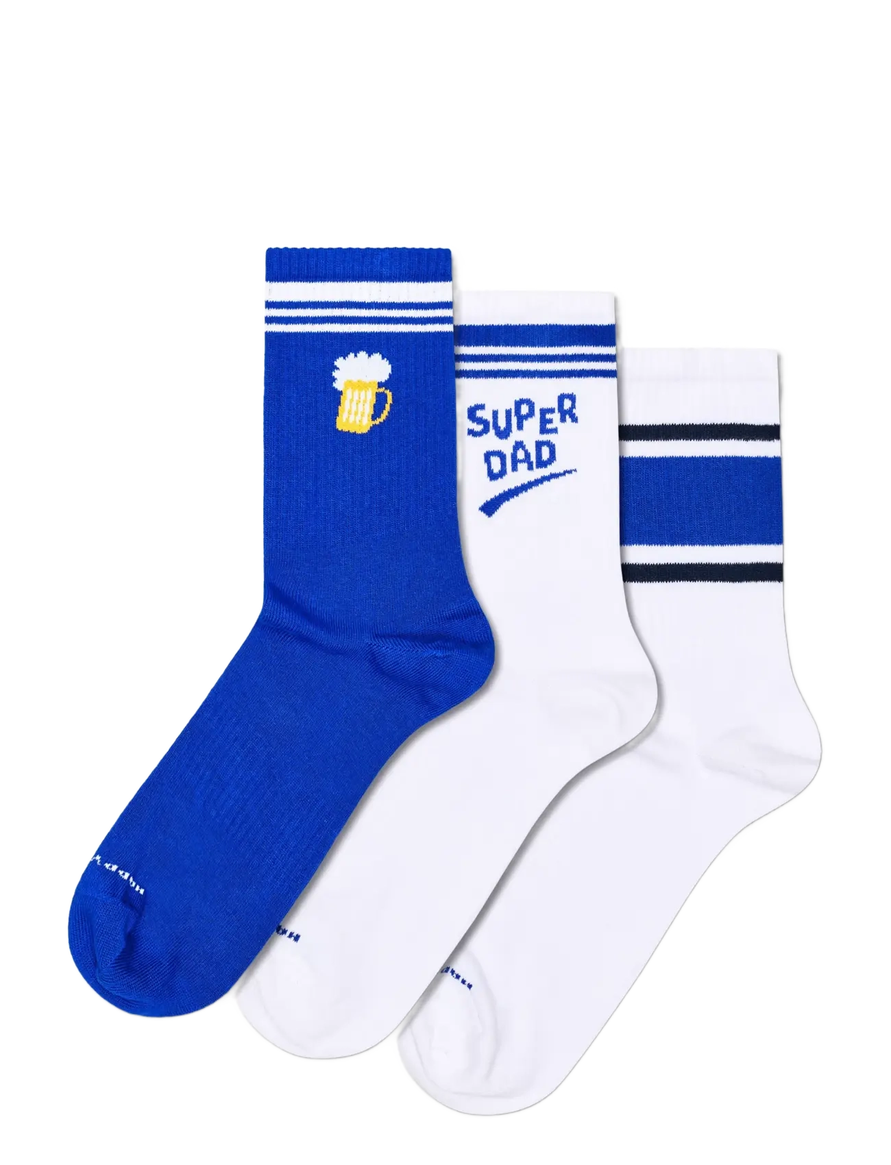 Happy Socks 3-Pack Dad Sneaker Socks, Mænd, 3-Pak Far Sneaker Sokker, Multi/mønstret, Str: 41-46