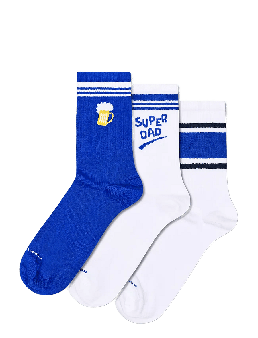 Happy Socks - 3-Pack Dad Sneaker Socks - blue - 0