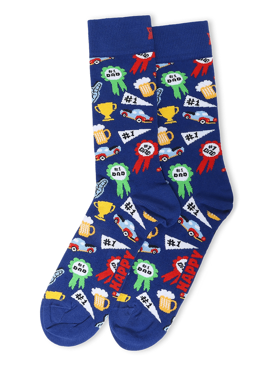 Happy Socks - Number One Dad Sock - klassikalised sokid - blue - 1