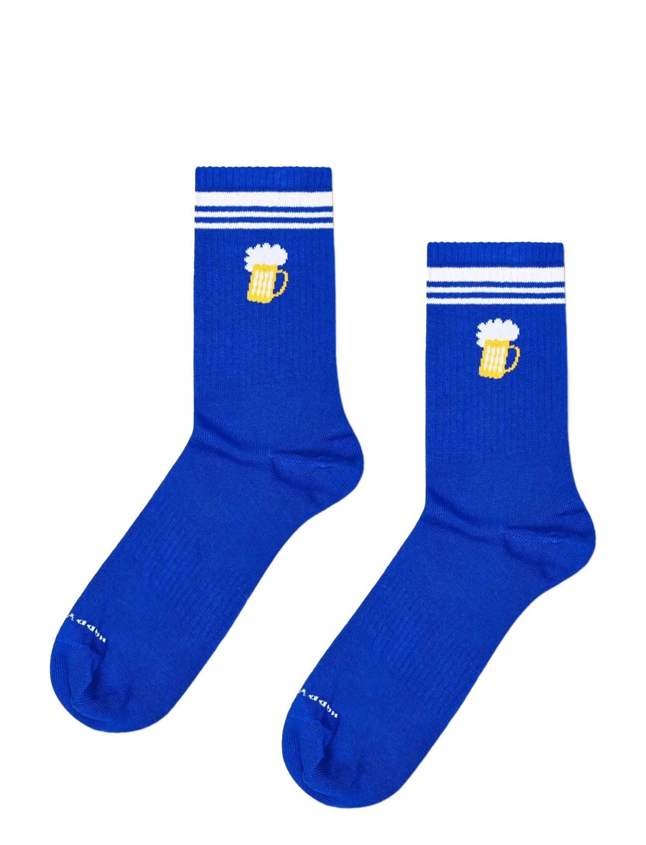 Happy Socks - 2-Pack Beer & Stripe Sneaker Socks - blue - 1