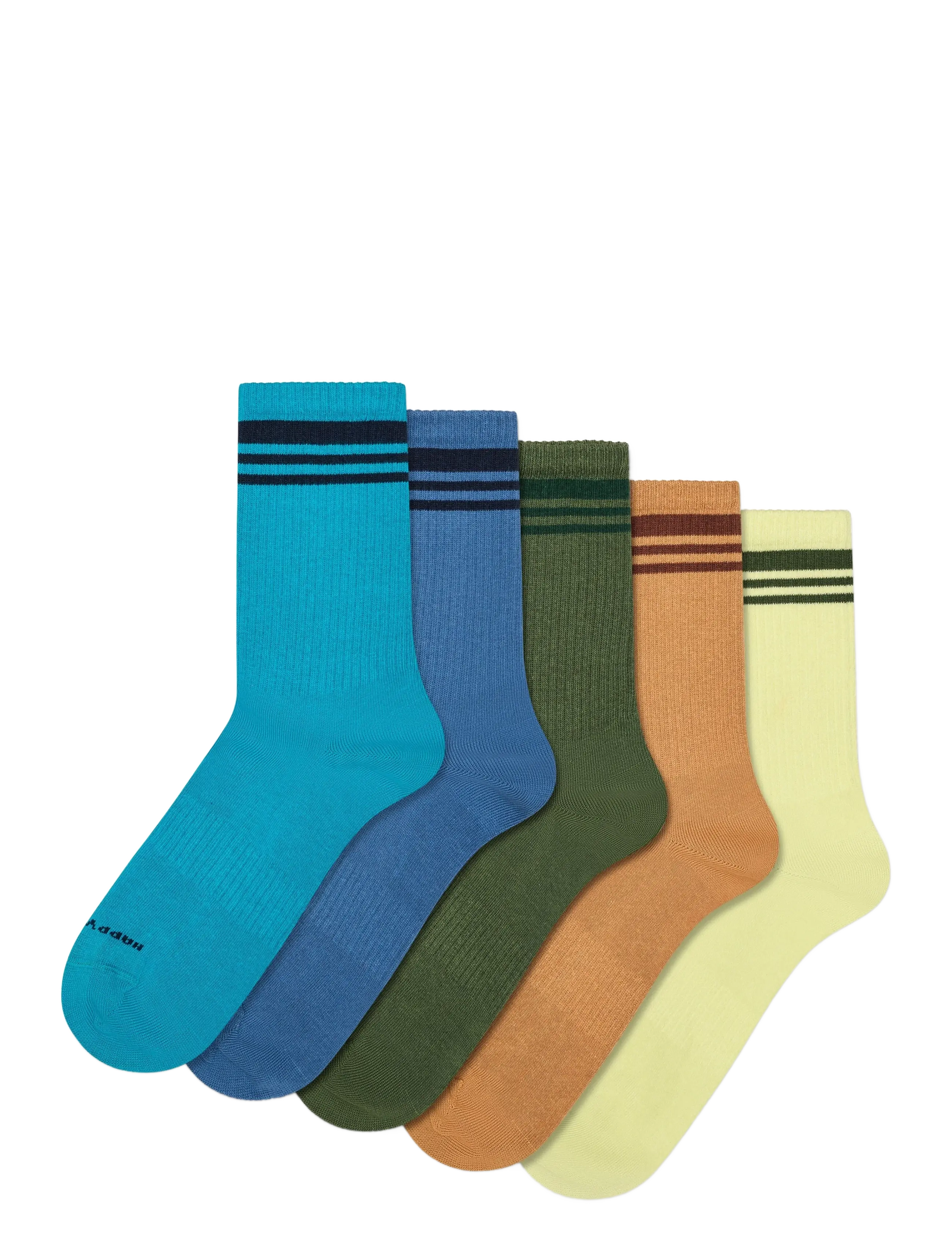 Happy Socks 5-Pack Solid Stripe Sneaker Socks - Underkläder - TURQUOISE / multi
