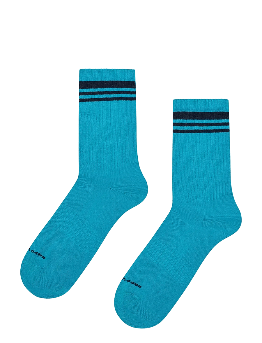 Happy Socks - 5-Pack Solid Stripe Sneaker Socks - vanliga strumpor - turquoise - 1