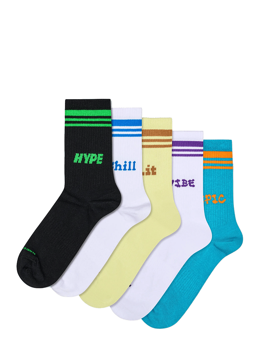 Happy Socks - 5-Pack Epic Sneaker Socks - vanliga strumpor - black - 0