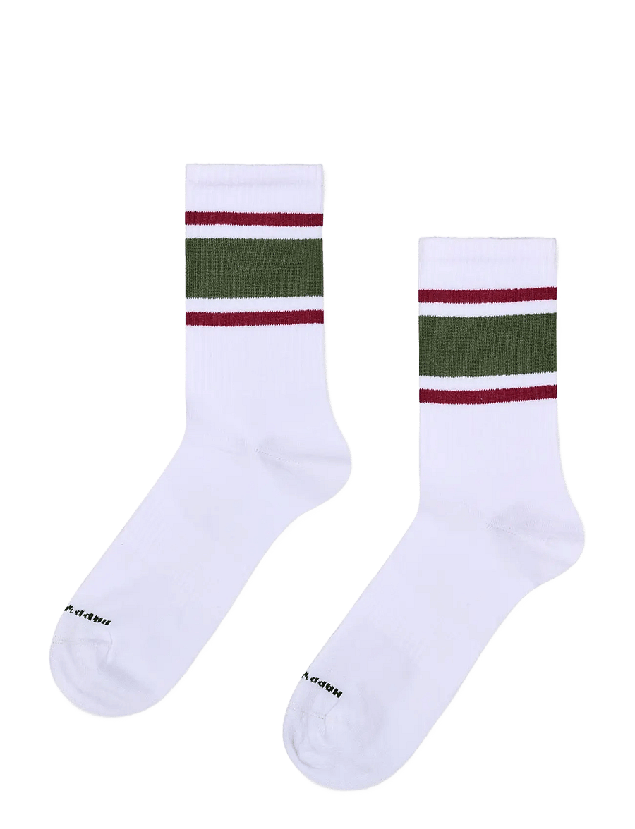Happy Socks - 5-Pack Simple Stripe Sneaker Socks - vanliga strumpor - white - 1