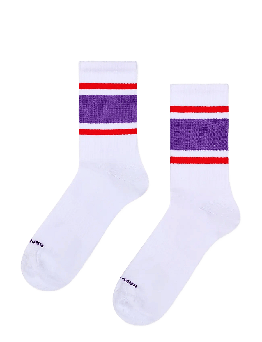 Happy Socks - 5-Pack Simple Stripe Sneaker Socks - vanliga strumpor - white - 5
