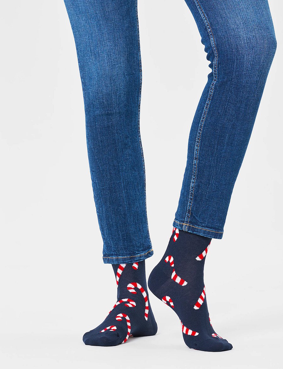 Happy Socks - Candy Cane Sock - vanliga strumpor - navy - 3
