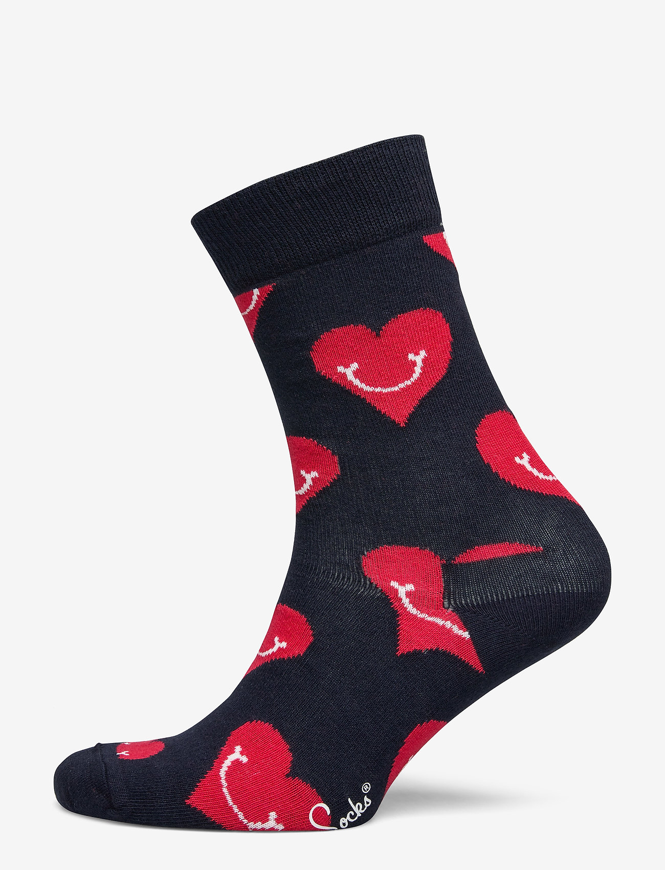 Smiley Heart Sock - NAVY