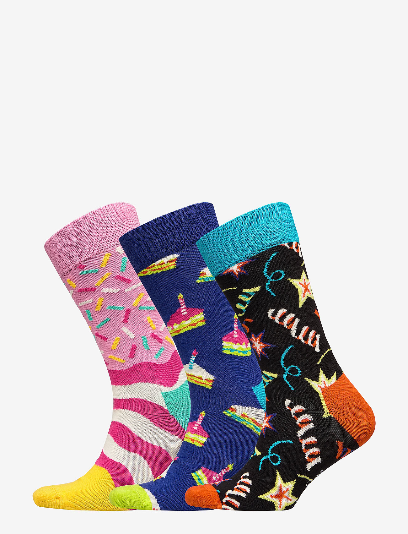 Happy Socks - 3-Pack Happy Birthday Cake Socks Playing Gift Set - blue - 0