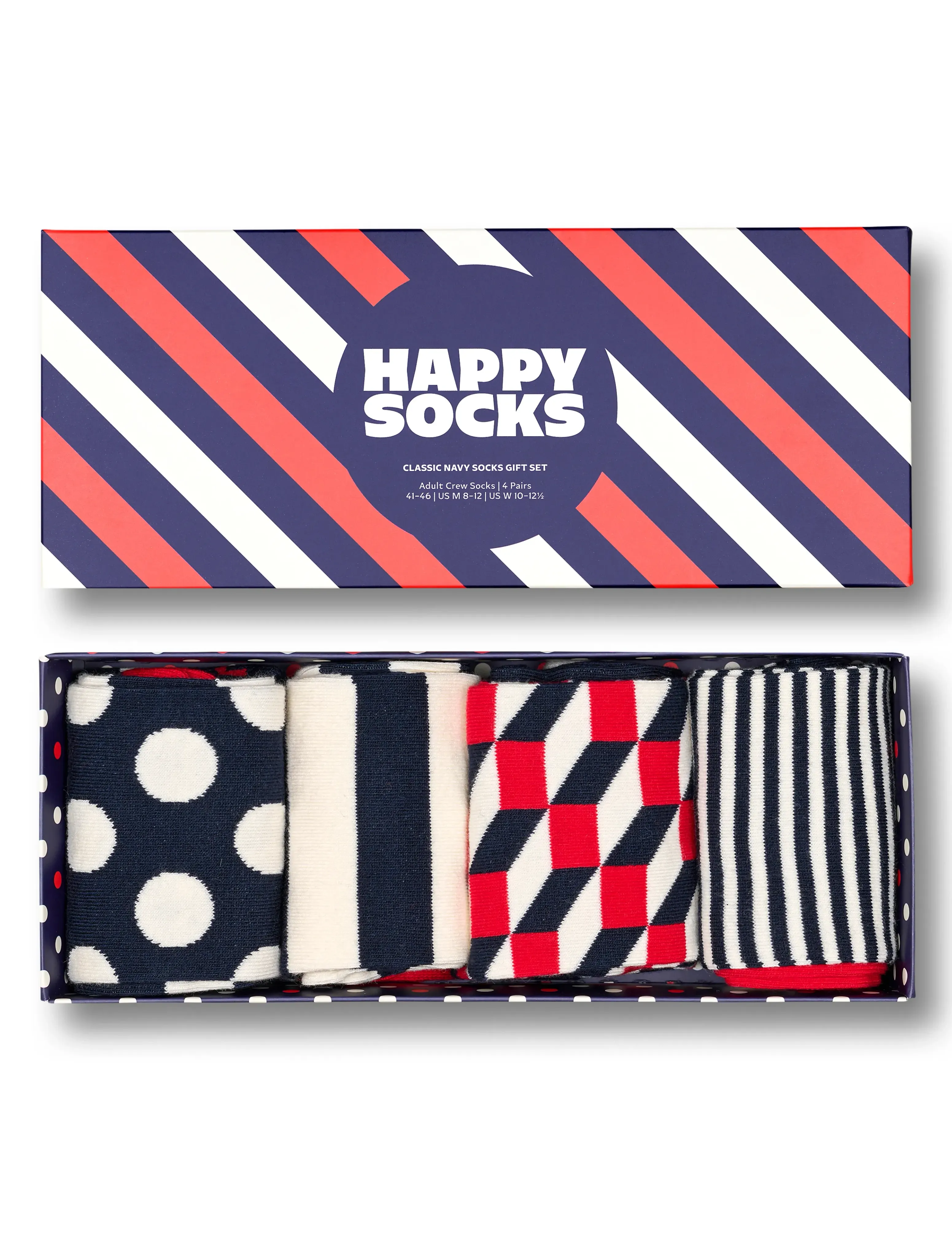 Happy Socks 4-Pack Classic Navy Socks Gift Set - Back to Basics - NAVY / navy