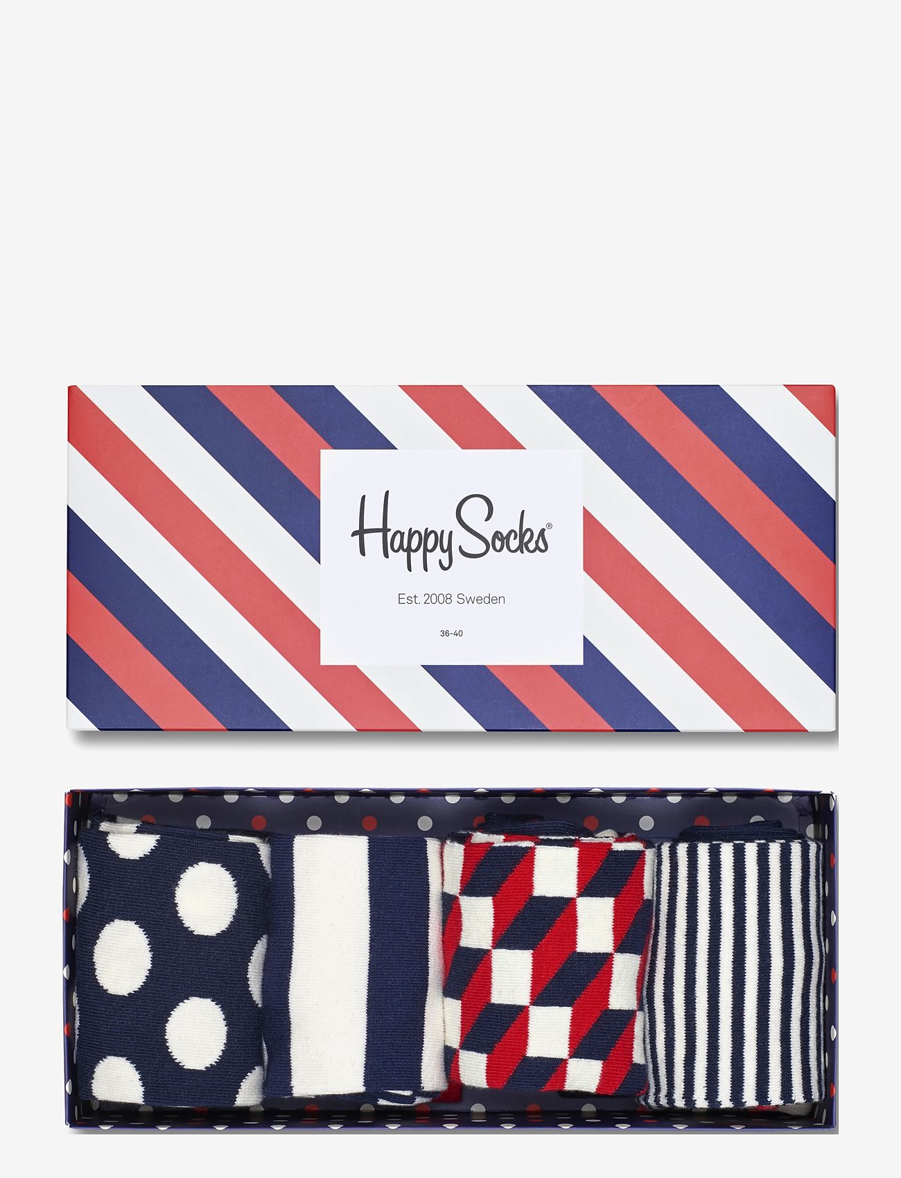 Happy Socks - 4-Pack Classic Navy Socks Gift Set - vanlige sokker - blue - 0
