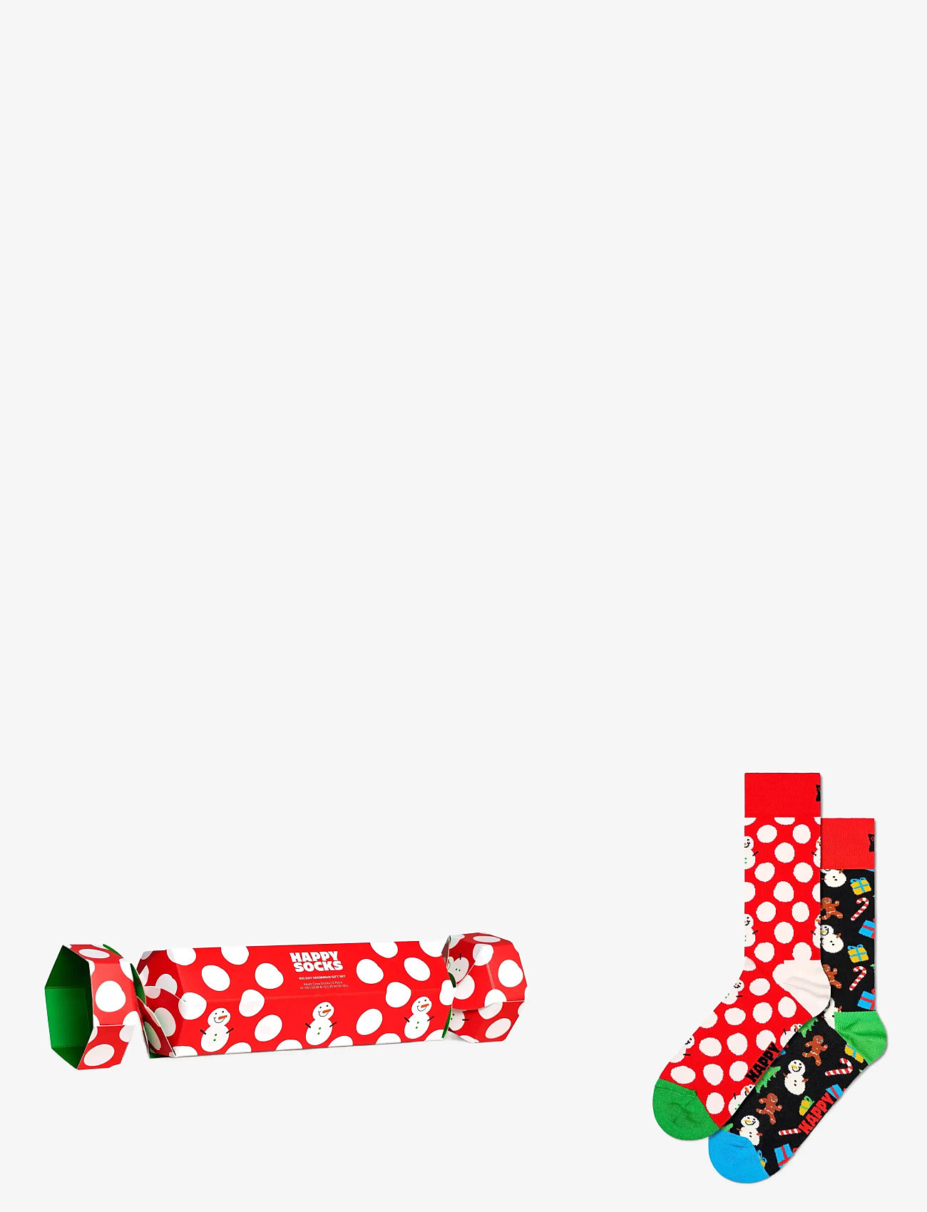 Happy Socks - 2-Pack Big Dot Snowman Socks Gift Set - medium red - 0
