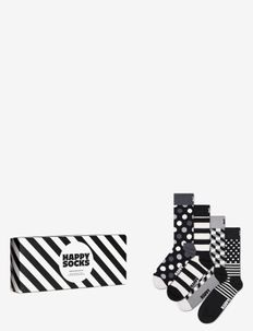 4-Pack Classic Black & White Socks Gift Set, Happy Socks