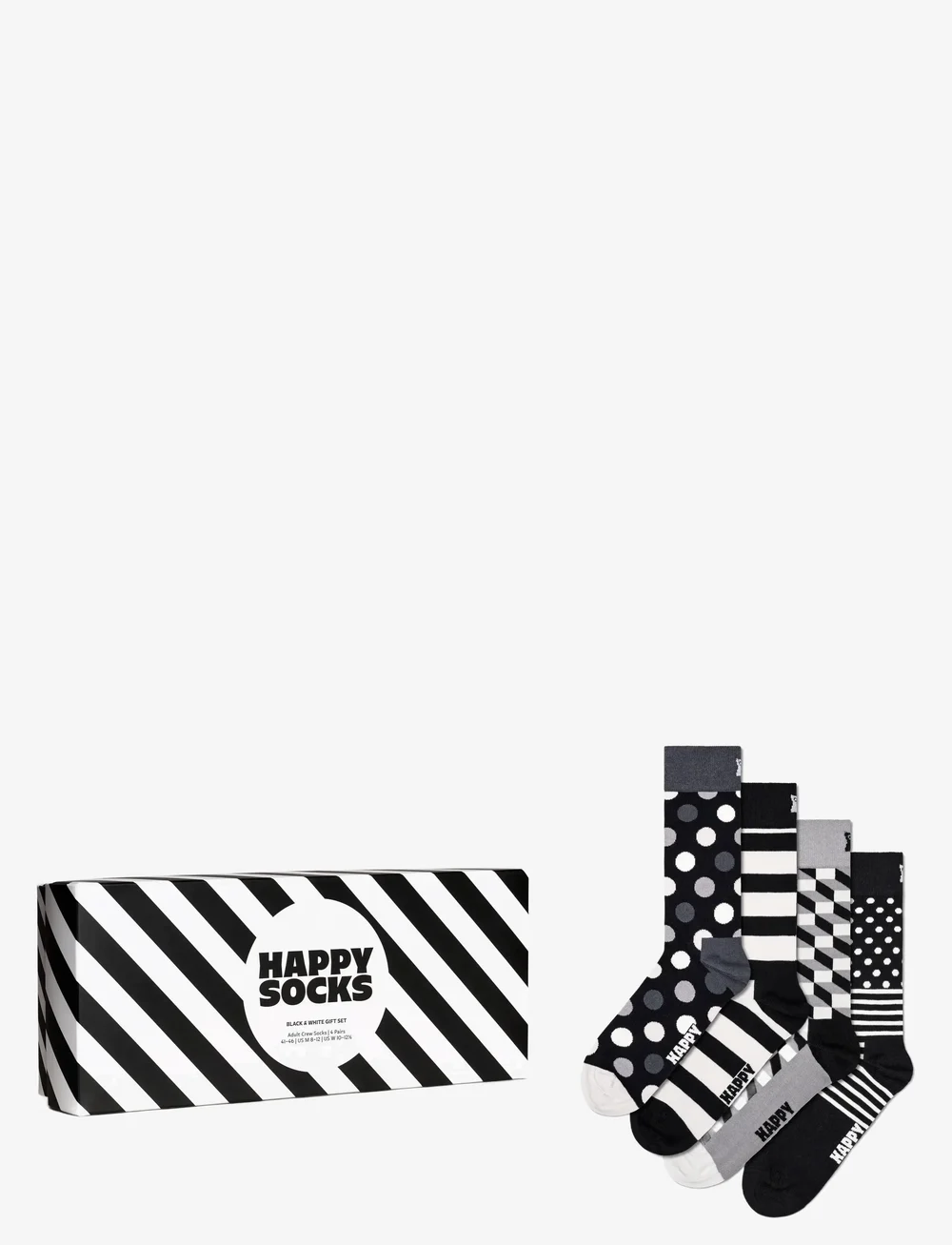 Happy Socks - 4-Pack Classic Black & White Socks Gift Set - klassikalised sokid - black - 1