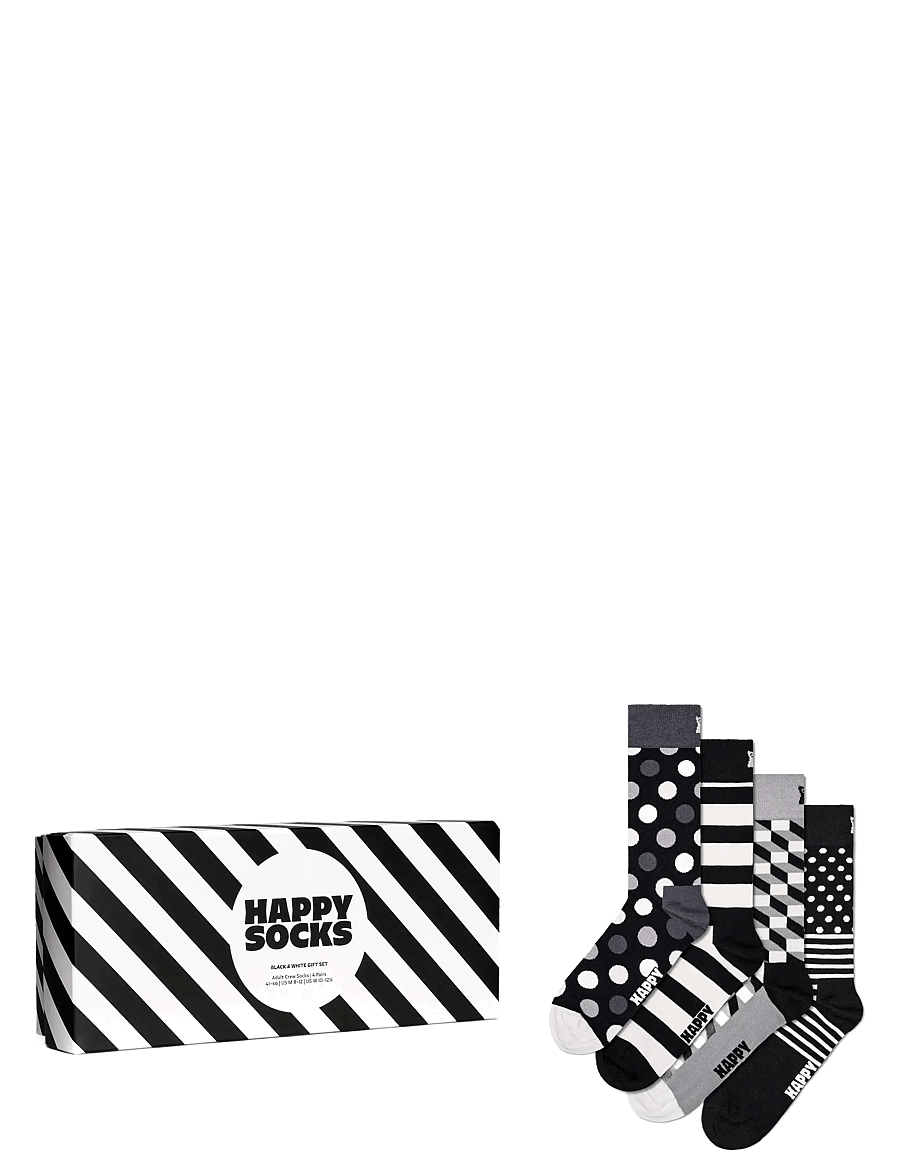 Happy Socks - 4-Pack Classic Black & White Socks Gift Set - crew-socken - black - 1