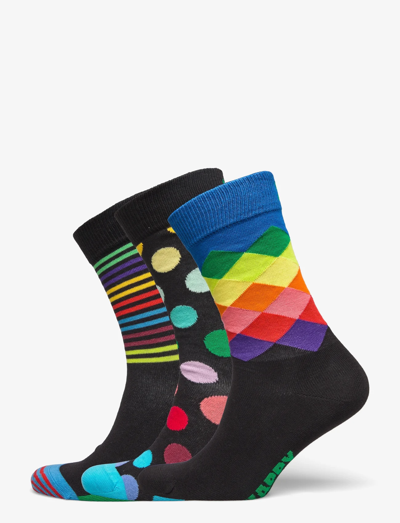 Happy Socks - 3-Pack Classic Multi-Color Socks Gift Set - vanlige sokker - black - 0