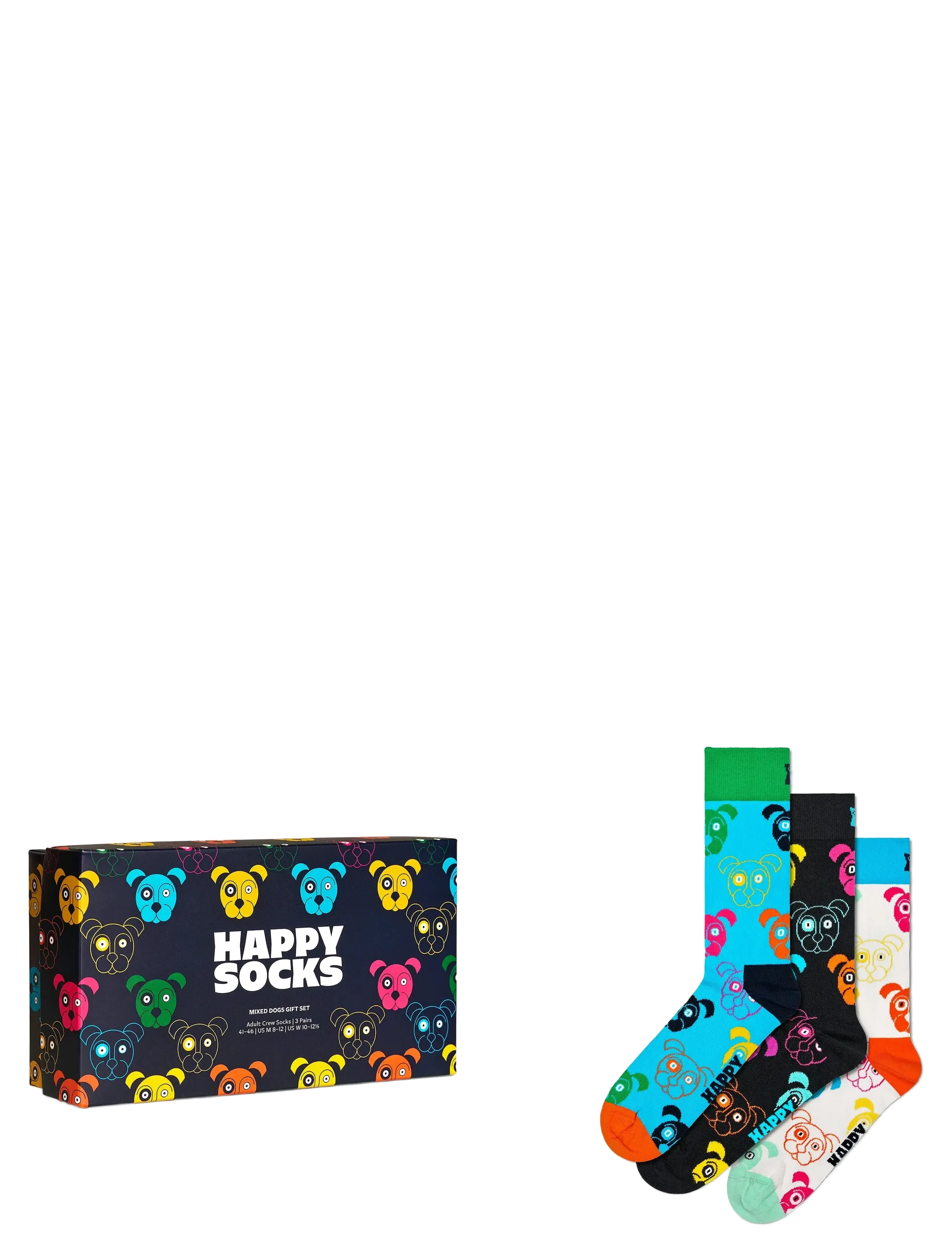 3-Pack Mixed Dog Socks Gift Set - NAVY