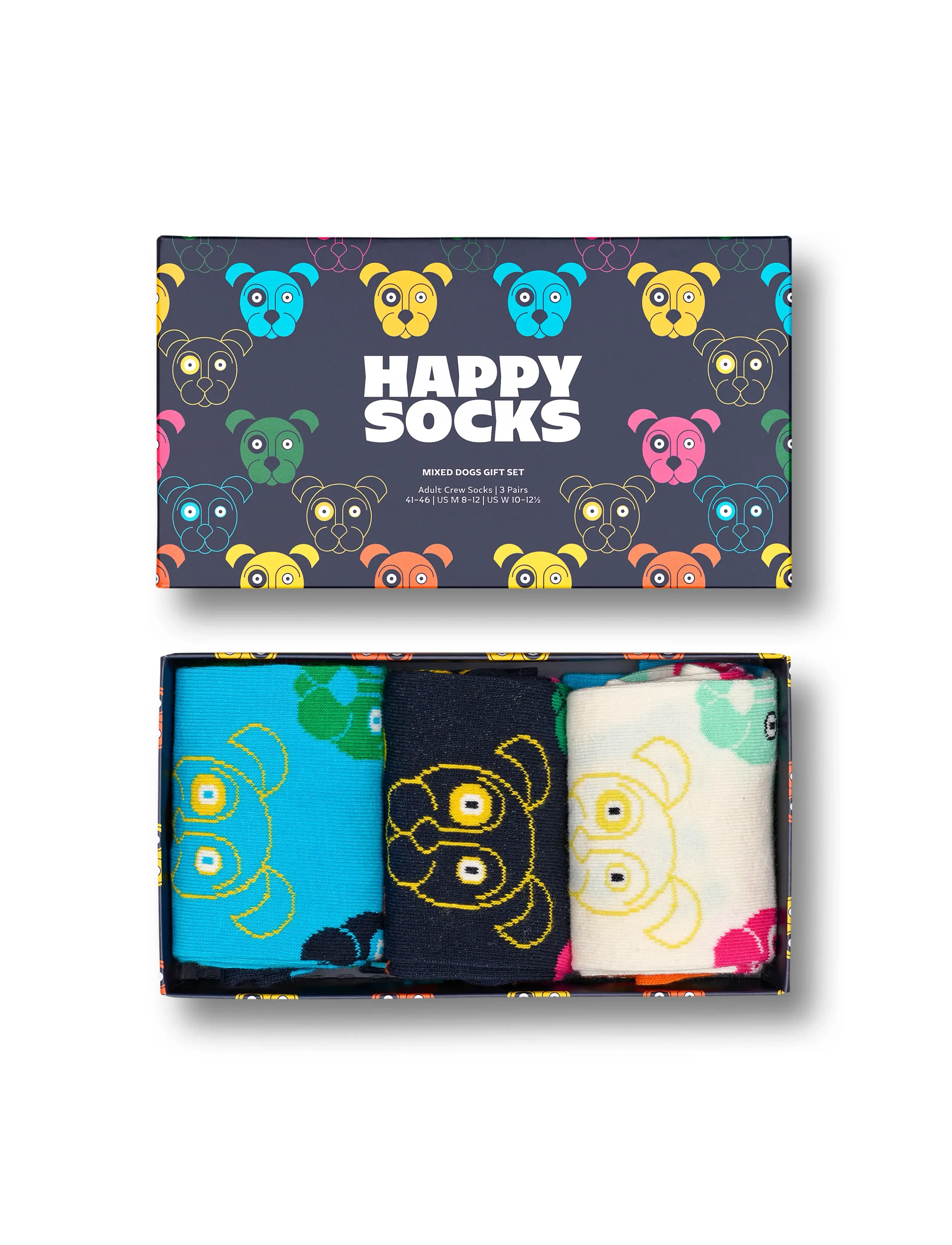Happy Socks 3-Pack Mixed Dog Gift Set, 36-40, Socks, Marineblau - Regular Frauen